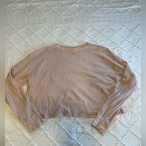 wild fable Long-Sleeve Cropped Ribbed Top - Dusty Rose